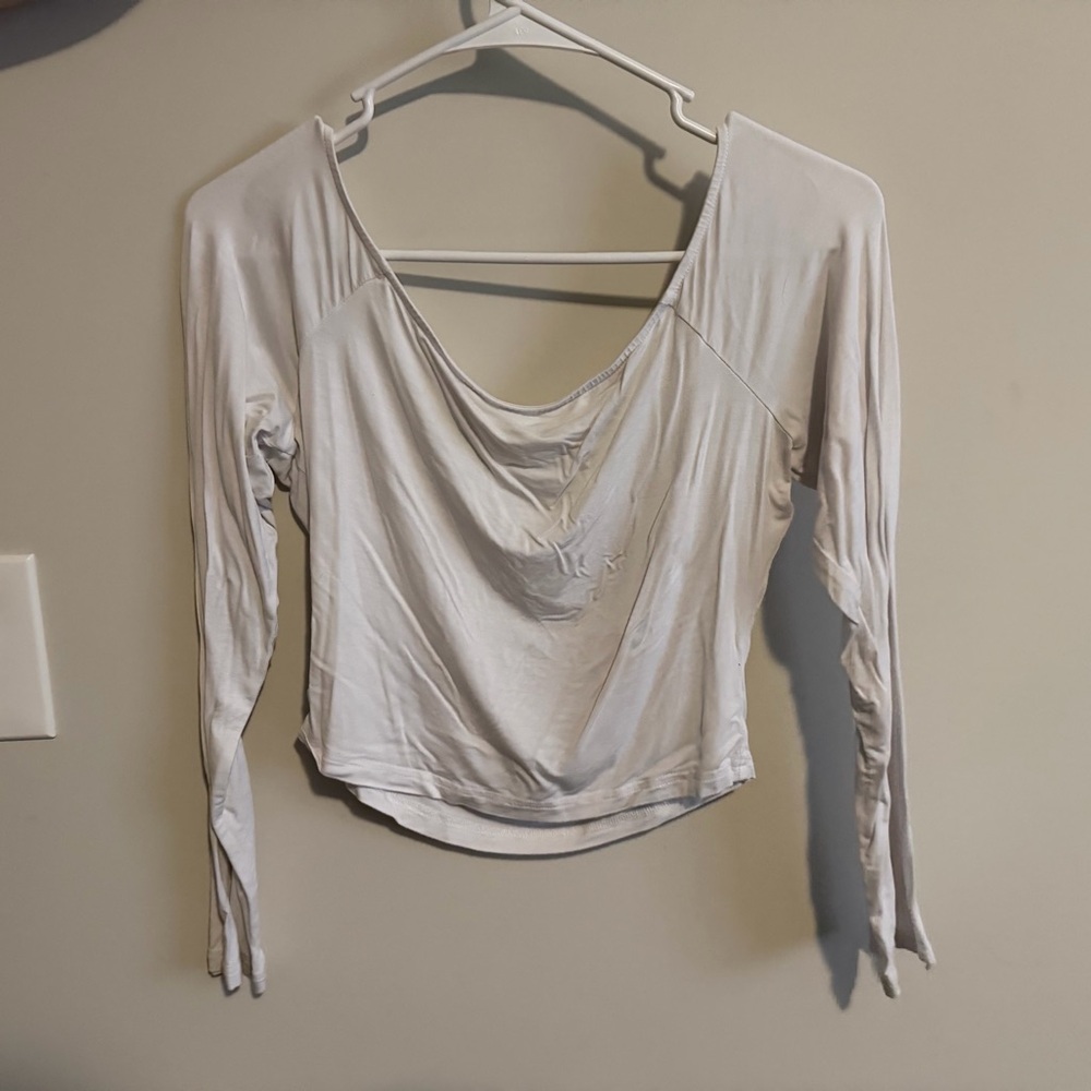 White Off the shoulder Long Sleeve Top